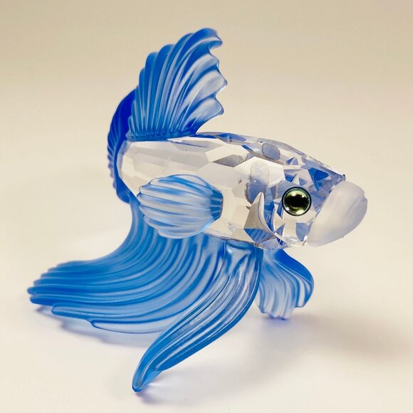 Swarovski VTG Blue Beta Siamese Fighting Fish Crystal #A7644 Figurine Retired - Picture 5 of 8